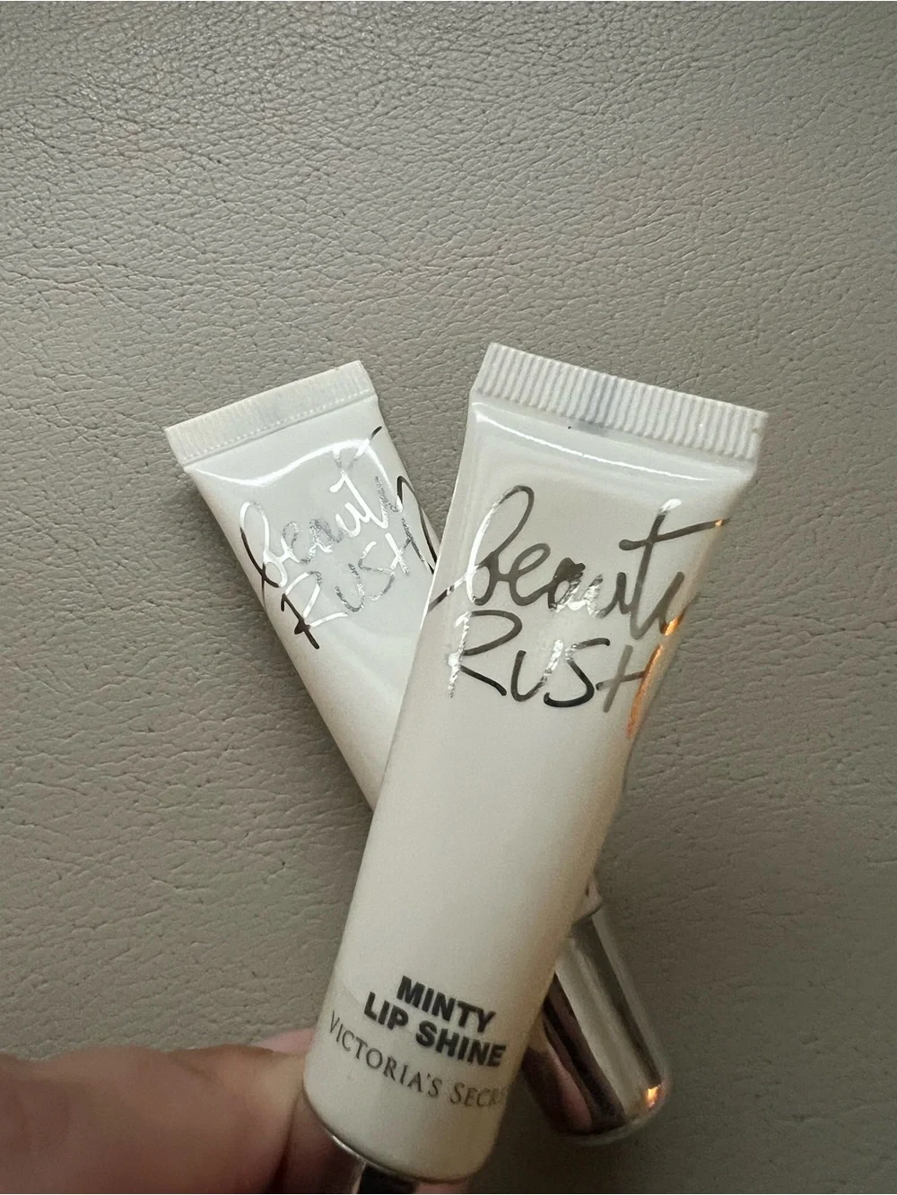 NWT- Victoria's Secret Beauty Rush Minty Lip Shine - White- 2 tubes